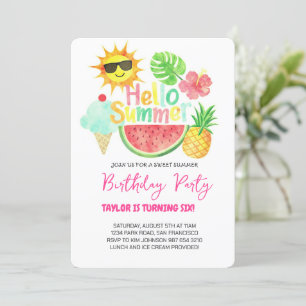Cartes Pour Fêtes Annuelles Fête d'anniversaire Bonjour Été