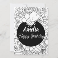 Fête d'anniversaire d'abeille insectes floraux col