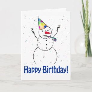 Cartes Pour Fêtes Annuelles Fête d'anniversaire de bonhomme de neige