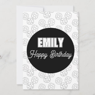 Cartes Pour Fêtes Annuelles Fête d'anniversaire de coloriage de beignet