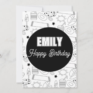 Cartes Pour Fêtes Annuelles Fête d'anniversaire de coloriage de plage d'été