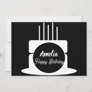 Cartes Pour Fêtes Annuelles Fête d'anniversaire gâteau minimaliste Coloriage 