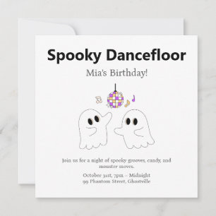 Cartes Pour Fêtes Annuelles Fête d'anniversaire Halloween Fantôme de piste d