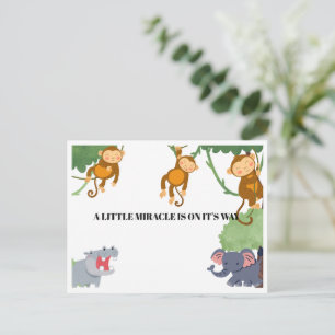 Cartes Pour Fêtes Annuelles Fête de bébé surprise sexe avec des animaux africa