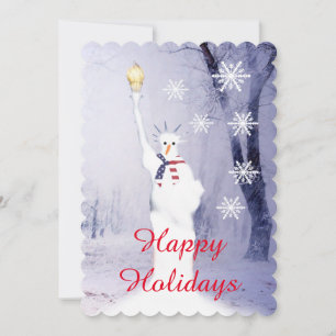Cartes Pour Fêtes Annuelles Fête de bonhomme de neige américain patriotique