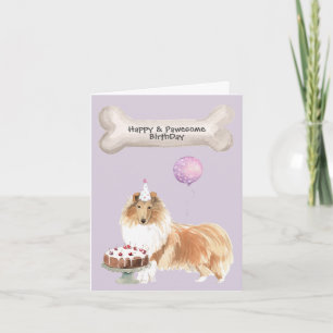 Cartes Pour Fêtes Annuelles Fête de Chien Colley à Poil Long