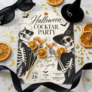 Cartes Pour Fêtes Annuelles Fête de cocktail d'Halloween Cocktail chic de sq