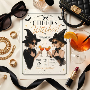 Cartes Pour Fêtes Annuelles Fête de cocktails d'Halloween Sorcières Cheers