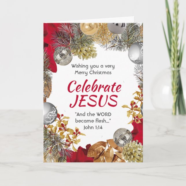 Cartes Pour Fêtes Annuelles FÊTE DE CRÊTE DE Noël moderne JÉSUS Noël (Devant)