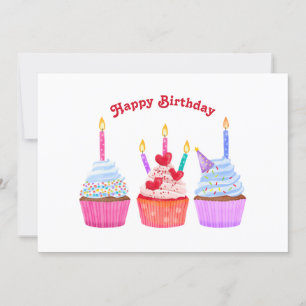Cartes Pour Fêtes Annuelles Fête de cupcakes dessinés à la main