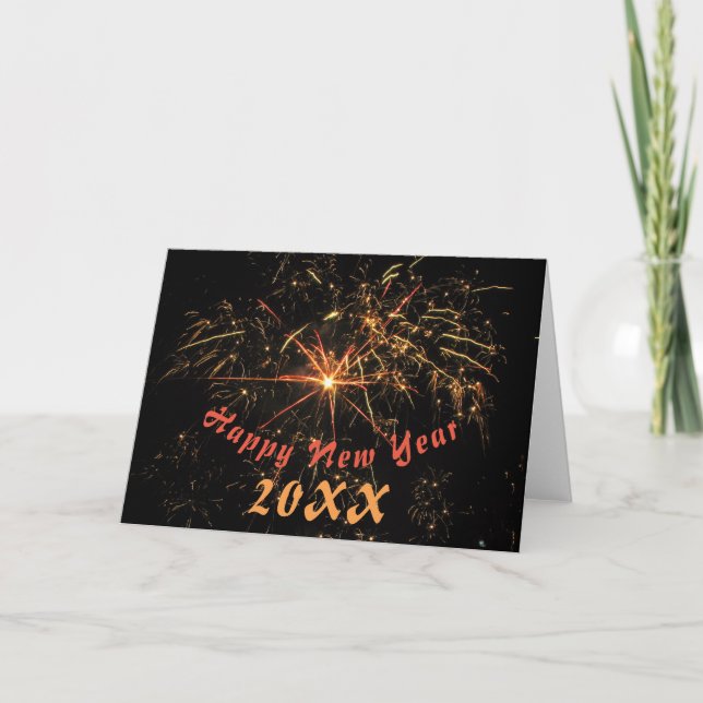 Cartes Pour Fêtes Annuelles Fête de feu d'artifice Photo Bonne année 2023 (Devant)