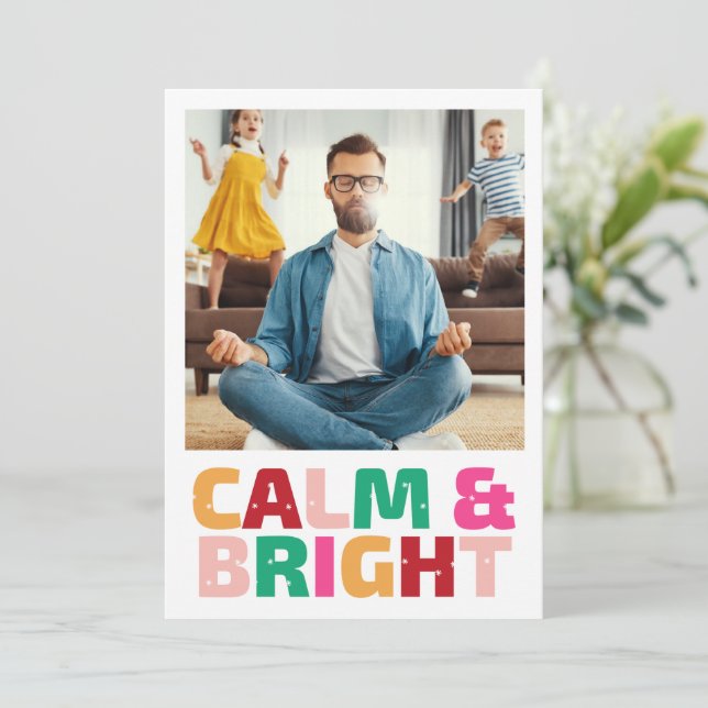 Cartes Pour Fêtes Annuelles Fête de la Famille au calme et brillant (Debout devant)