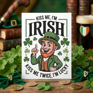 Cartes Pour Fêtes Annuelles Fête de la Saint-Patrick Embrasse-Moi Irlandais Lu