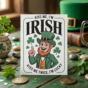 Cartes Pour Fêtes Annuelles Fête de la Saint-Patrick Embrassez-Moi Je Suis Irl