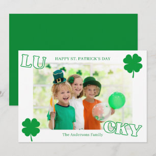 Cartes Pour Fêtes Annuelles Fête de la Saint-Patrick photo de trèfle minimalis