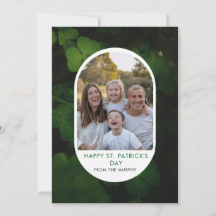 Cartes Pour Fêtes Annuelles Fête de la Saint-Patrick Photo Trèfle Simple Éléga