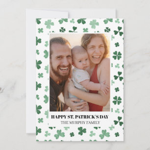 Cartes Pour Fêtes Annuelles Fête de la Saint-Patrick Photo Trèfle Simple Éléga