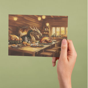 Cartes Pour Fêtes Annuelles Fête de l'Action de grâce pour un dragon