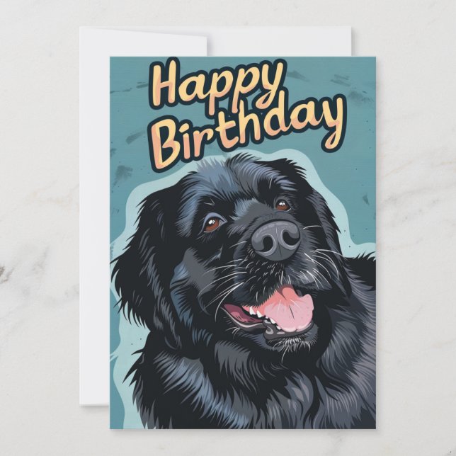 Cartes Pour Fêtes Annuelles Fête de l'anniversaire du chien de Terre-Neuve (Devant)