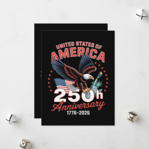 Cartes Pour Fêtes Annuelles Fête de l'Indépendance 250e Anniversaire USA Patri