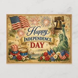 Cartes Pour Fêtes Annuelles Fête de l'Indépendance Americana Transitionnelle