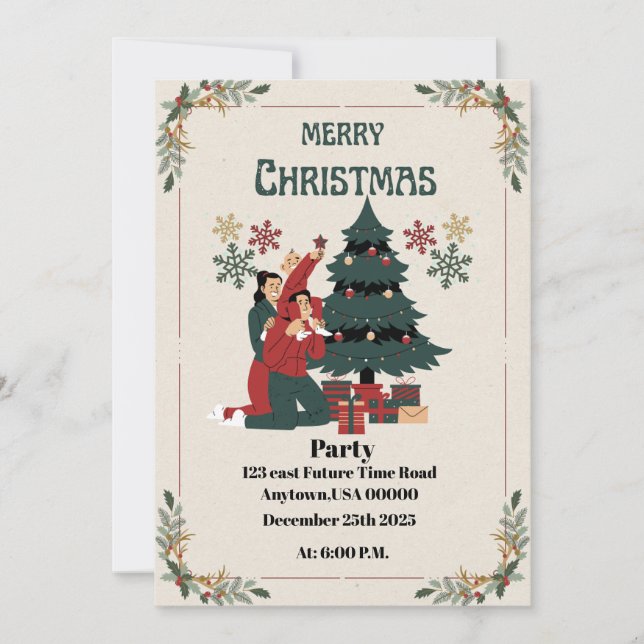 Cartes Pour Fêtes Annuelles Fête de Noël (Devant)