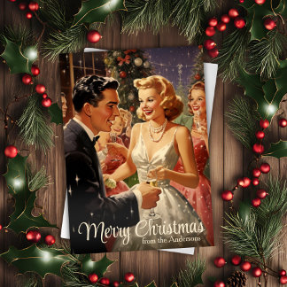 Cartes Pour Fêtes Annuelles Fête de Noël 1950 vintage sur mesure