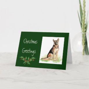 Cartes Pour Fêtes Annuelles Fête de Noël Allemand Berger, Chien, Animal animal