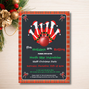 Cartes Pour Fêtes Annuelles Fête de Noël Bowling de vacances