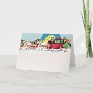 Cartes Pour Fêtes Annuelles Fête de Noël de la diligence victorienne vintage