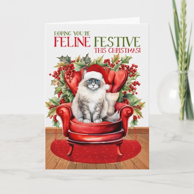 Cartes Pour Fêtes Annuelles Fête de Noël de Ragdoll (Devant)
