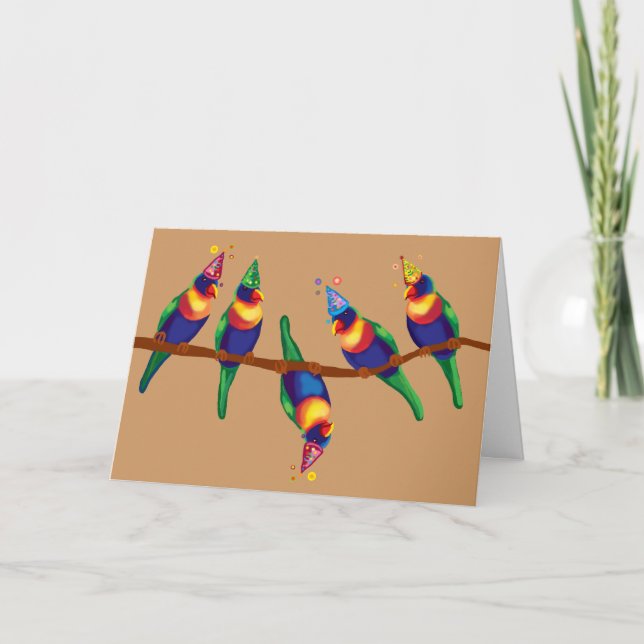 Cartes Pour Fêtes Annuelles Fête de Noël des perroquets (Devant)