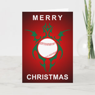 Cartes Pour Fêtes Annuelles fête de noël du baseball tribal