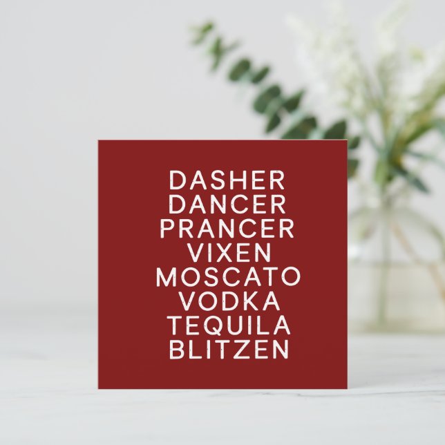 Cartes Pour Fêtes Annuelles Fête de Noël en buvant Dasher Dancer  (Debout devant)