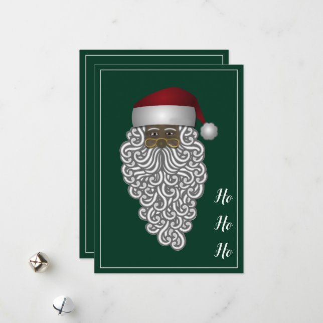 Cartes Pour Fêtes Annuelles Fête de Noël en noir personnalisé (Devant/Arrière en situation)