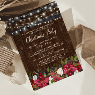 Cartes Pour Fêtes Annuelles Fête de Noël florale rustique