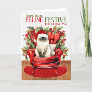 Cartes Pour Fêtes Annuelles Fête de Noël Himalayan Chat FELINE