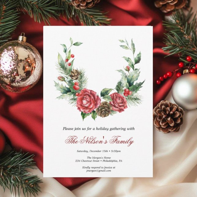 Cartes Pour Fêtes Annuelles Fête de Noël Holiday Holly  (Créateur téléchargé)