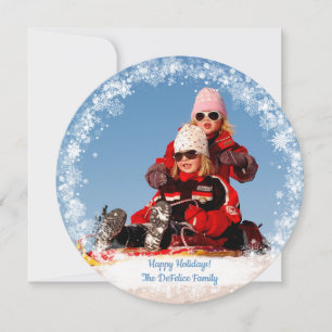 Cartes Pour Fêtes Annuelles Fête de Noël - Photo Snowflakes Frame Temp