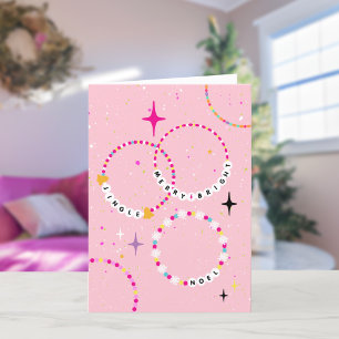 Cartes Pour Fêtes Annuelles Fête de Noël rose des bracelets d'amitié