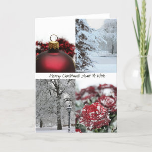 Cartes Pour Fêtes Annuelles Fête de Noël Rouge Collage d'hiver