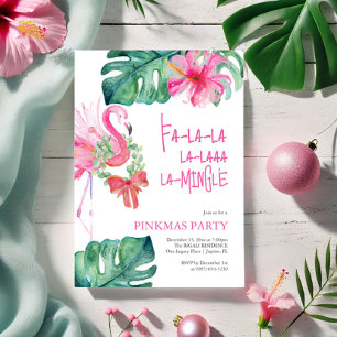 Cartes Pour Fêtes Annuelles Fête de Noël Tropicale Flamingo Aquarelle