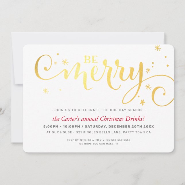 Cartes Pour Fêtes Annuelles Fête de NOËL typographie amusante BE MERRY (Devant)