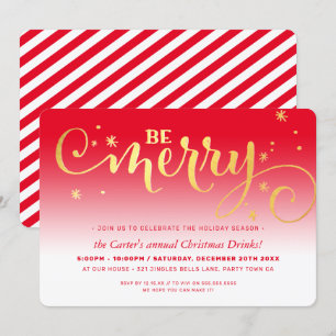 Cartes Pour Fêtes Annuelles Fête de NOËL typographie amusante BE MERRY