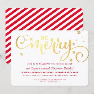 Cartes Pour Fêtes Annuelles Fête de NOËL typographie amusante BE MERRY