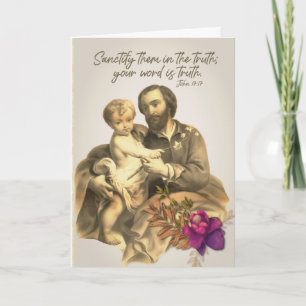 Cartes Pour Fêtes Annuelles Fête de Saint Joseph Jésus Jour de Prière Religieu