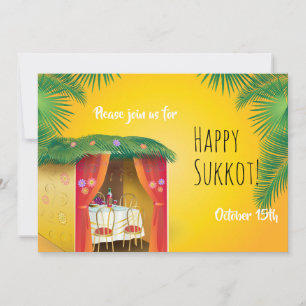 Cartes Pour Fêtes Annuelles Fête de Souccot Souccah Lulav & Etrog Aquarelle