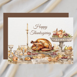 Cartes Pour Fêtes Annuelles Fête de Thanksgiving élégante Joyeux Thanksgiving