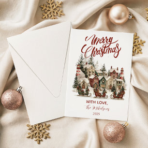 Cartes Pour Fêtes Annuelles Fête de Village de Noël Vintage