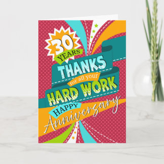 Cartes Pour Fêtes Annuelles Fête des 30 ans de l'employé, ambiance amusante et